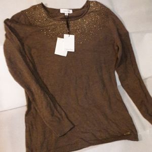 Calvin klein ribbed sequin sweater